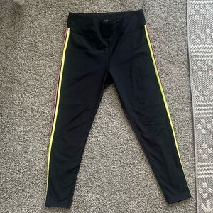 ⚡ Aqua Black Neon Stripe Active Leggings - Size M